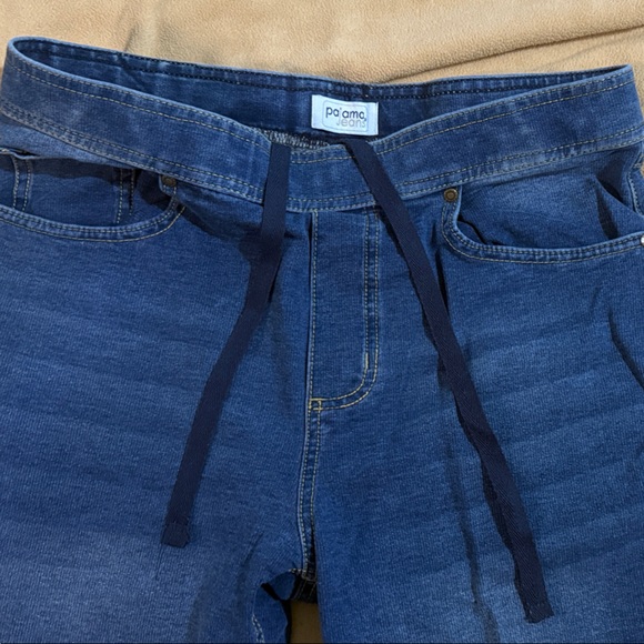 Men’s Pajama Jeans Dark Blue Stretchy Pants Medium - Picture 1 of 6